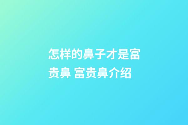 怎样的鼻子才是富贵鼻 富贵鼻介绍